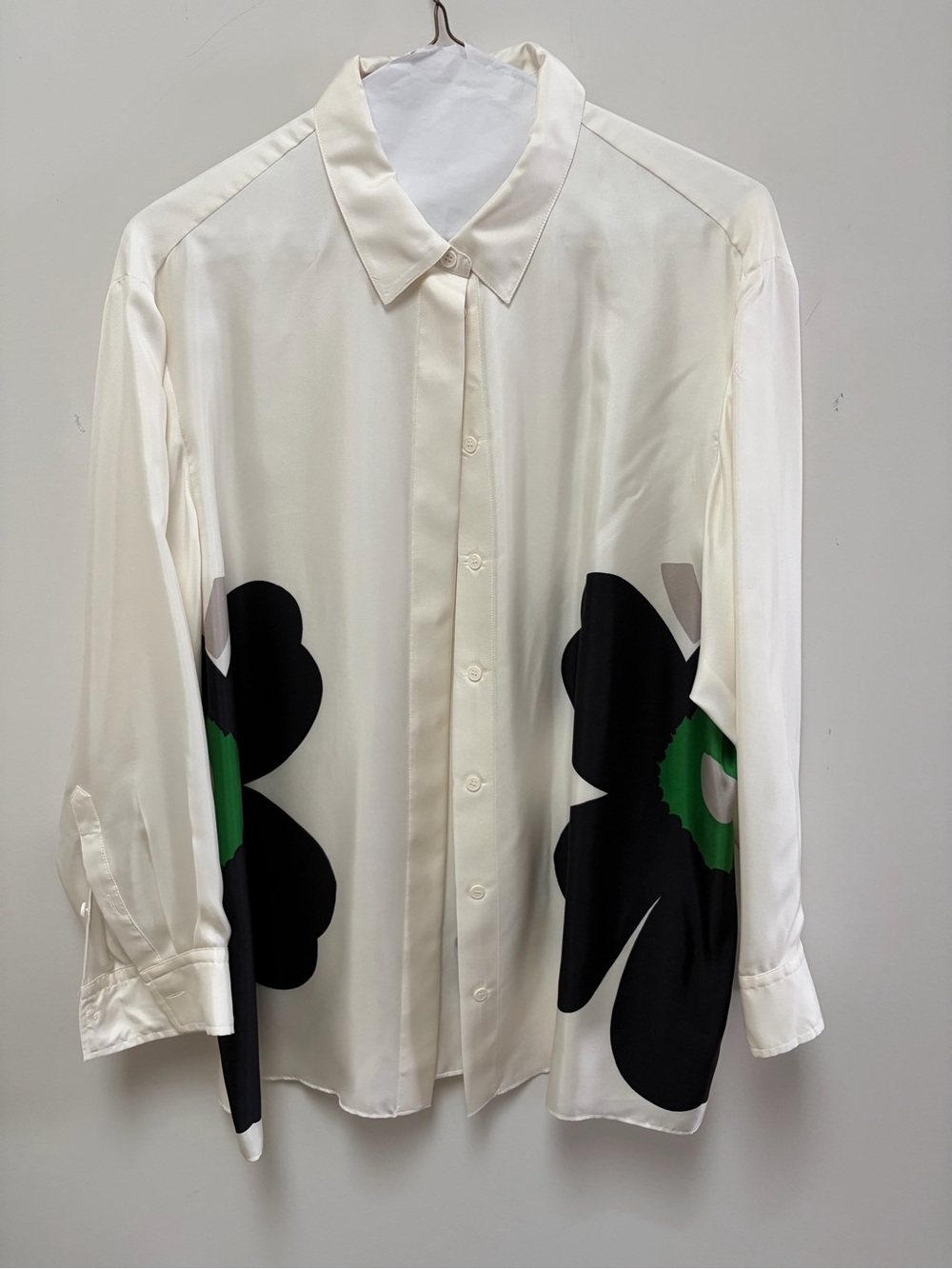 Marimekko Outi Heijastus Unikko silk button-up shirt